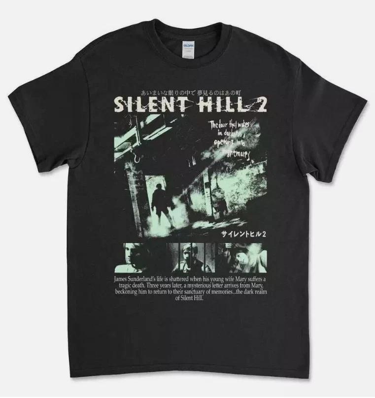 Новая черная футболка Silent Hill 2, Игровая футболка в жанре хоррор-выживание XL