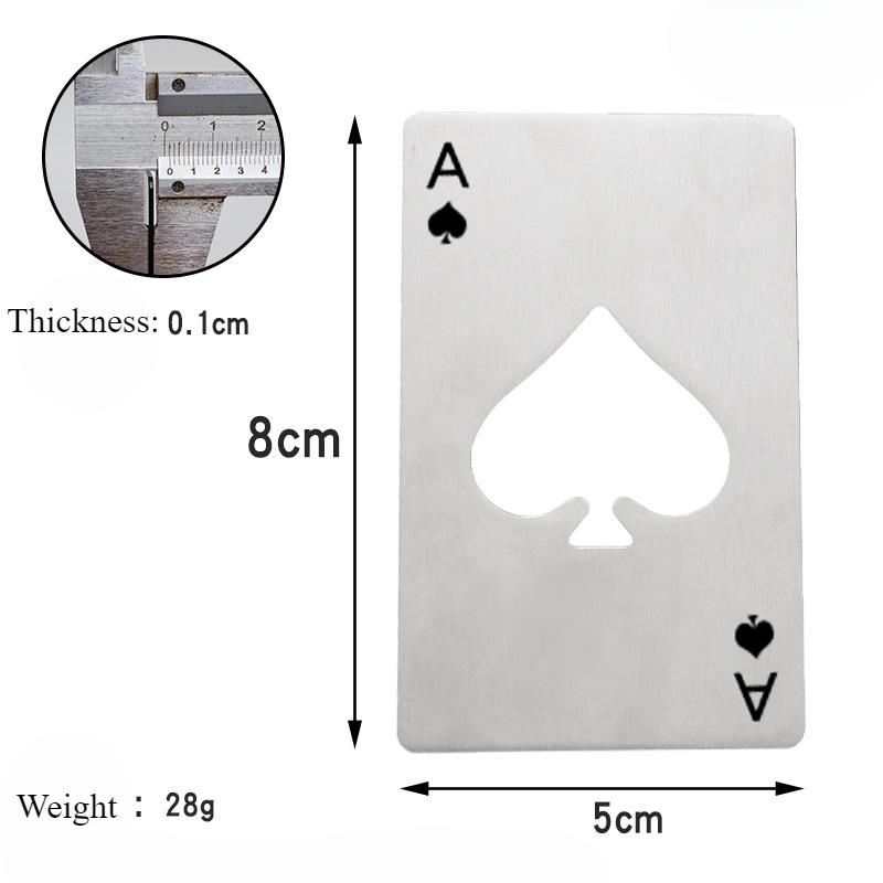 

Открывалка для бутылок «A of Spades» Открывалка для кредитных карт Креативная открывалка для бутылок пива из нержавеющей стали в форме покерного кубика серебряный