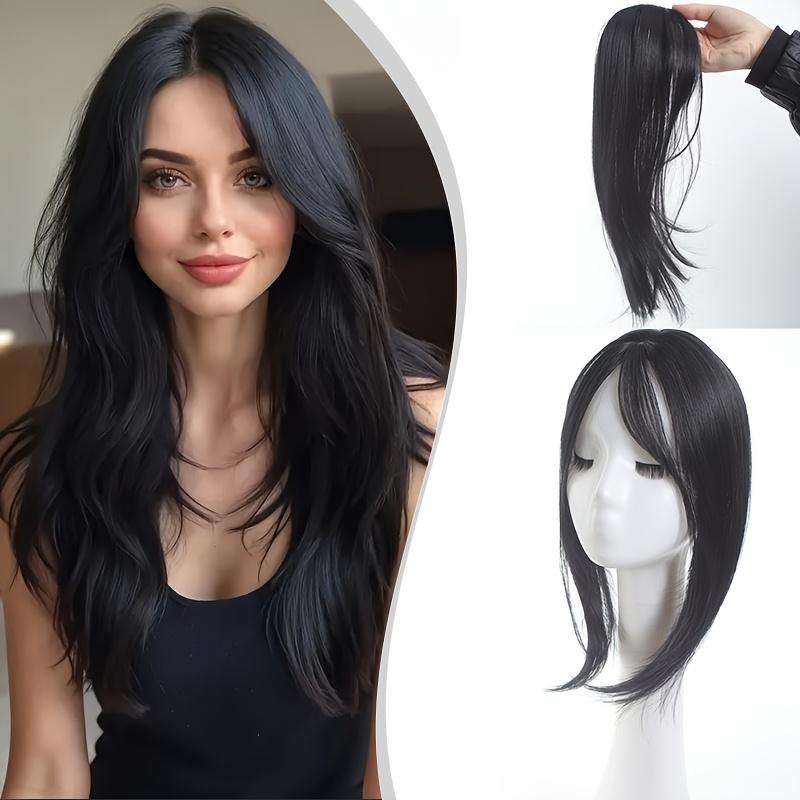 

Средняя часть накладная челка с бахромой, синтетический топпер, накладная челка на клипсе, натуральная невидимая шиньон для женщин