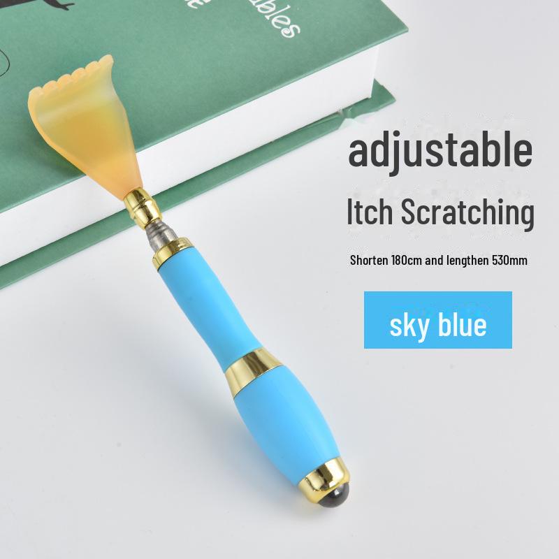 Zgarietor pentru spate telescopic din otel inoxidabil cu masaj cu margele magnetice