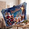 Couverture en Flanelle Personnalisée avec Nom Imprimé de Noël Confort Chaud Jeté de Lit Décoration de Maison Cadeau de Fête