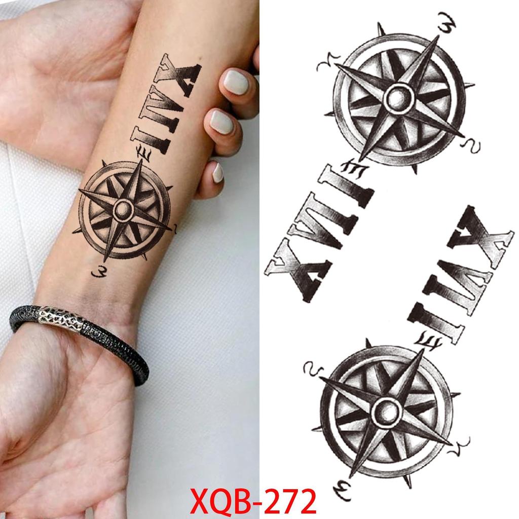 1 STÜCK 210*114 MM Coyote Katze Löwe Meerjungfrau Temporäre Tattoos Für Männer Frauen Schwarz Mond Schlange Schwert Tattoos Aufkleber Gefälschte Line Art Tattoo