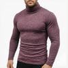 T-shirt Base da Uomo a Manica Lunga con Collo Alto Elasticizzata per Autunno Inverno
