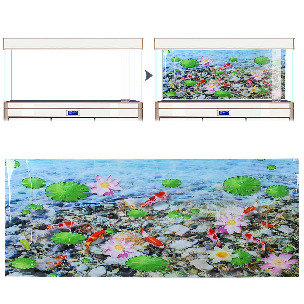 Fish Aquarium Background Backdrop Adhesive Decor Paper PVC Decals Sticker 122X50CM