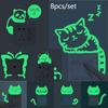 8Pcs/set New Luminous Cartoon Switch Sticker Glow In the Dark  Wall Sticker Decoration Fluorescent C