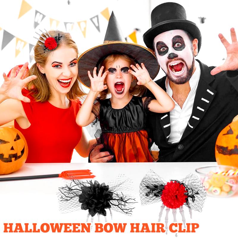 1Pc Halloween Witch Ghost Bride Decoration Side Clip Mesh Plastic/Polyester Strange Dance Rose Hairpin Dress Hair Clip