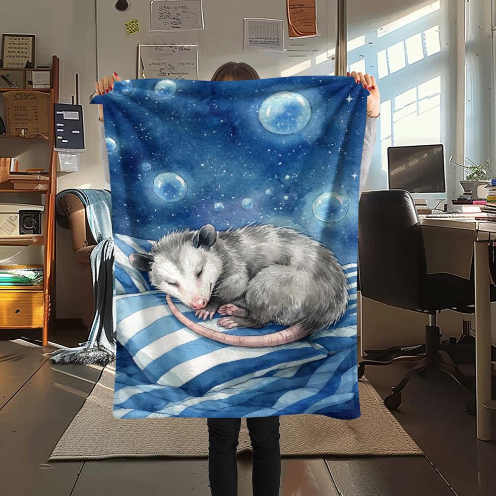 1PC Tropical Floral Art Print FlAannel Blanket, High quality Comfortable for All Seasons, Home Decor, Warmth and Comfort