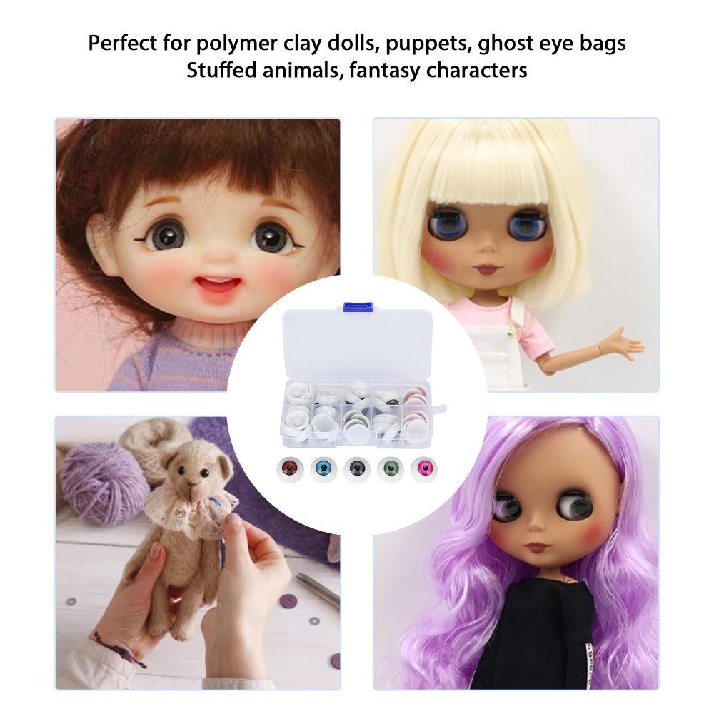 100pcs Plastic Plastic Eyes Half Round Half Round Eyes Colorful Eyes  Bear Stuffed Animals