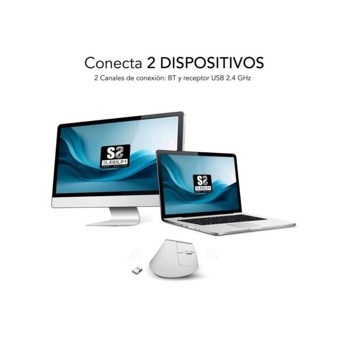 Souris D'ordinateur - SUBBLIM - Nature Vertical Ergo - Ergonomique - Silencieuse - USB Type C