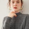 Women's Cable Knit Cashmere Half-High Neck Pullover Sweater