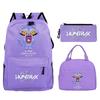 Animation Cartoon Printing Student Trend Large Capacity Backpack Casual School Bag Meal Bag Pencil Bag Three-piece Set