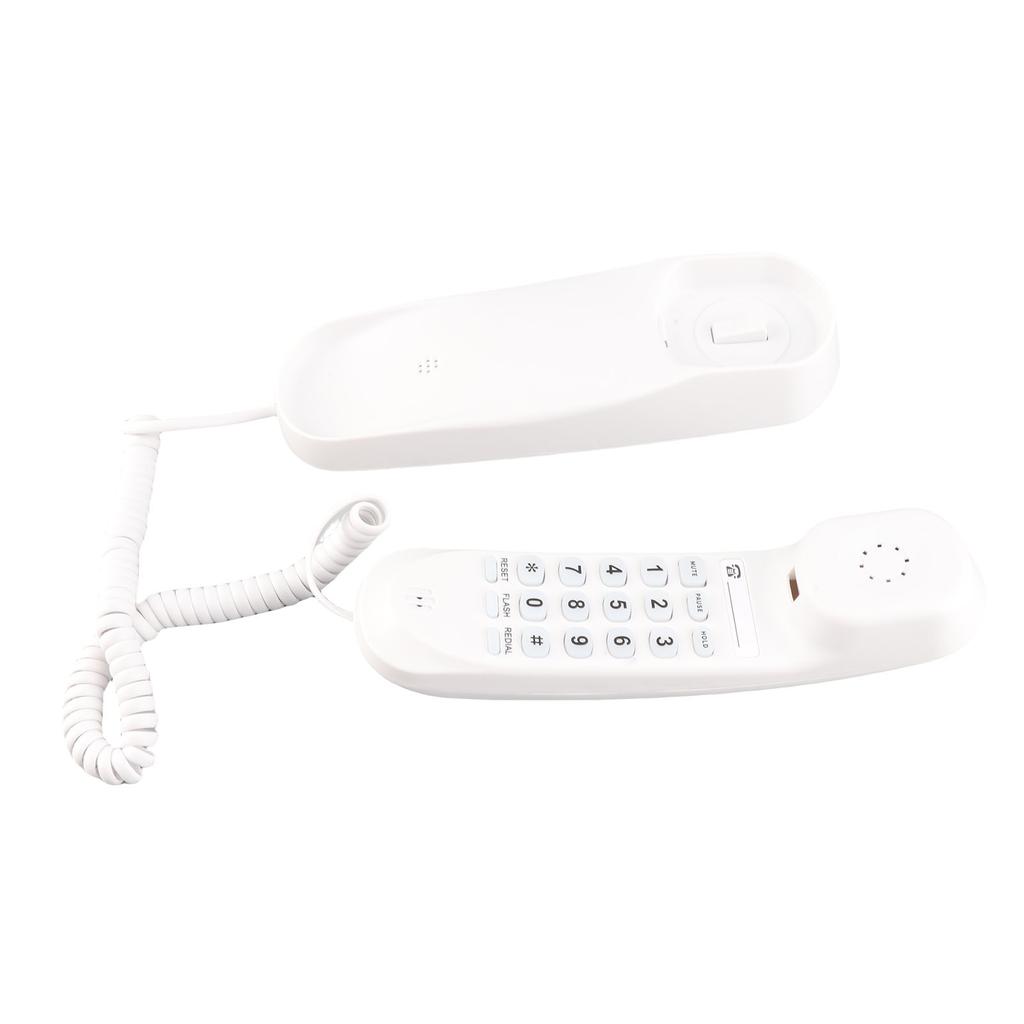 Corded Phone Support Pause Last Number Redial Wall Mountable Landline Telephone with Lighted Keys for Home Office White