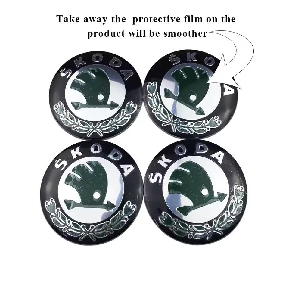 ABCDGD1 60/65mm Car Wheel Rims Center Caps Sticker Skoda Octavia A5 A7 Fabia 1 Superb Kamiq Rapid Yeti Citigo S Kodiak Accessories
