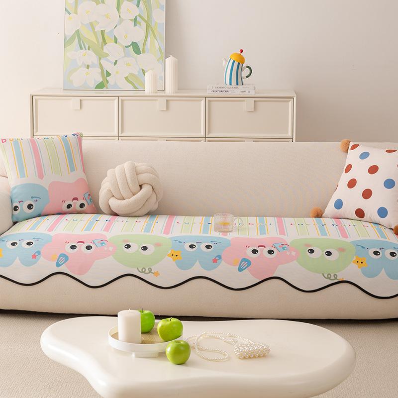 Summer New Special-Shaped Irregular Sofa Cushion Cartoon Cool Feeling Cool Feeling Cover Cloth Straight Row Fixed Mat Cover