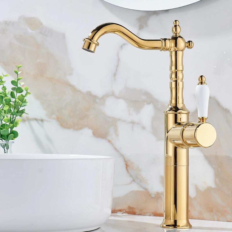 Gold Basin Faucet Antique Bronze Bathroom Faucet Mixer Tap Black Wash basin Faucet Hot and Cold Lavotory Faucet Water Faucet