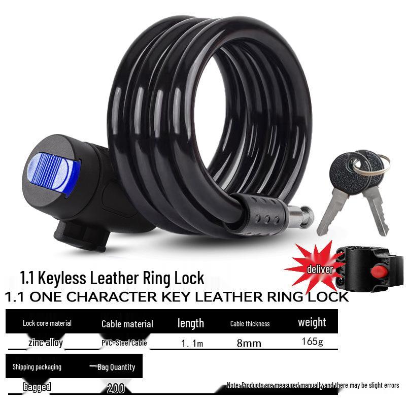 Electric Bike & Mountain Bike Anti-Theft Chain Lock: Portable and Secure Bicycle Battery Lock