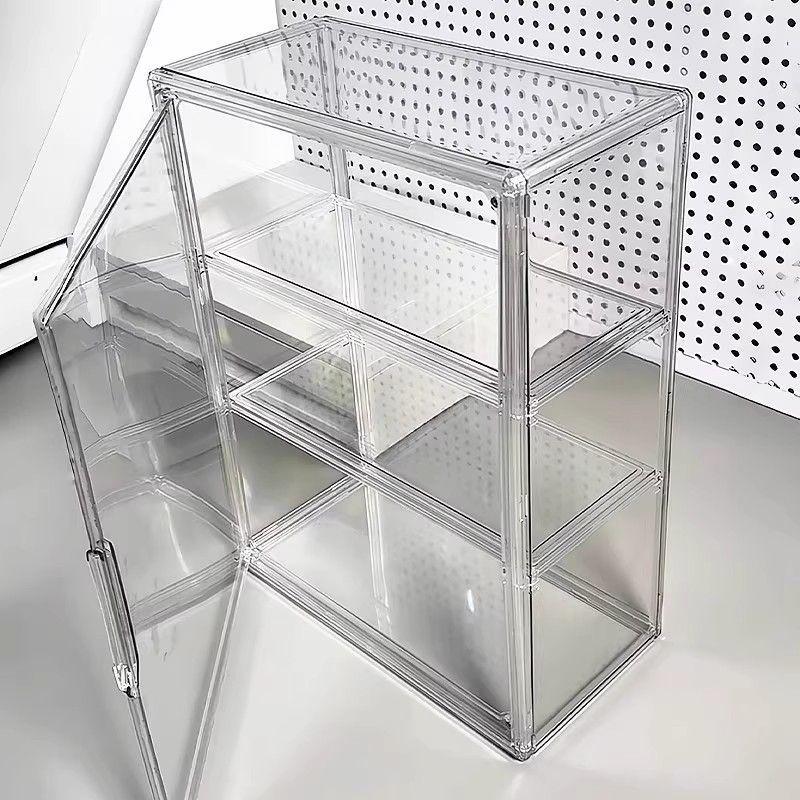 Multi-Layer Acrylic Display Case: Transparent Magnetic Storage for Figurines and Badges
