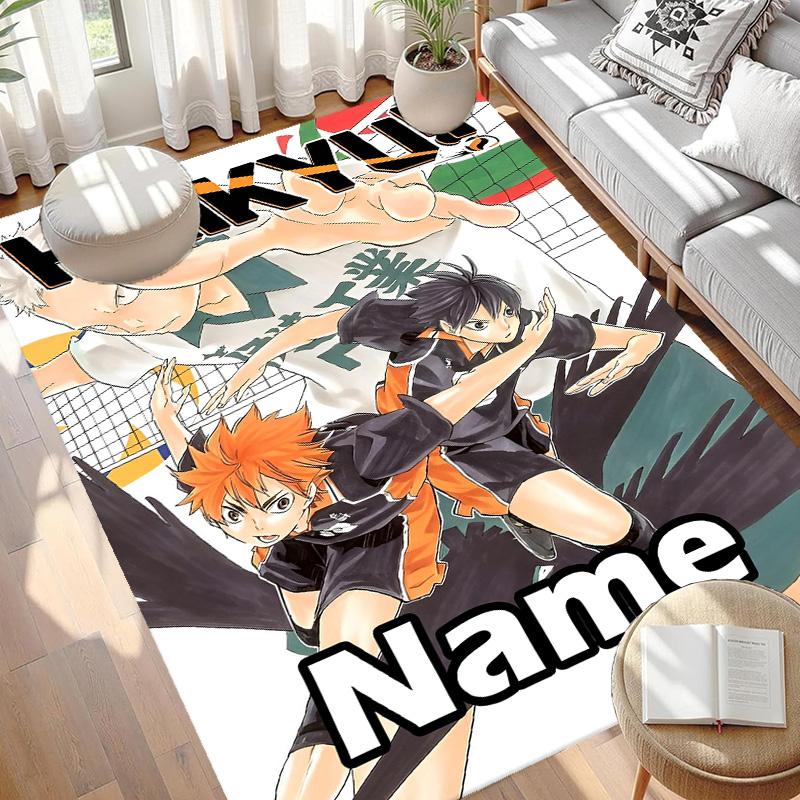 Custom Name Personalized Haikyu Print Carpet, Versatile Home Decor Rug, for Playroom, Apartment, Balcony, Entryway, Hallway Gift