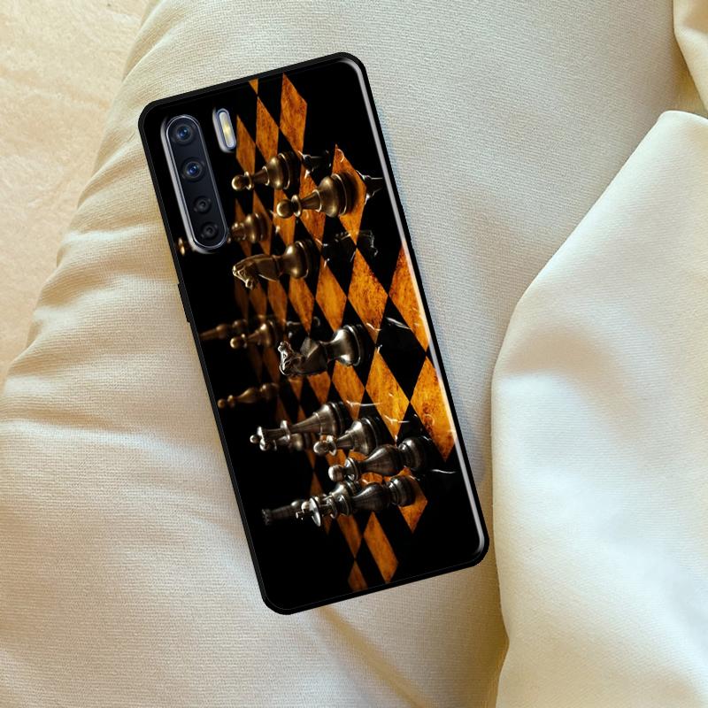 Chess Board Dark Horse For OPPO A79 A38 A58 A78 A98 A54 A74 A94 A16 A76 A96 A5 A9 A52 A72 A15 A17 A57 A53S Case