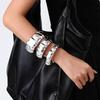 European and American bracelets light luxury high sense women's smooth surface electroplating alloy design sense geometric fold wavy hand