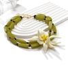 New Handmade Beaded Large Flower Choker Necklace Exaggerated Flower Resin Earrings
