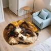 Papillon and Rose Pattern Round rug,Carpet Rug for Living Room Bedroom  Playroom ,Non-slip Floor Mat,Holiday Gifts and Birthday Gifts.