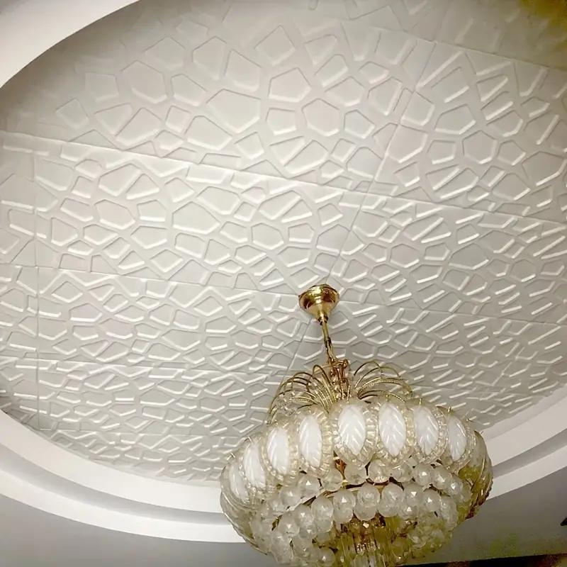 3D Grid Room Warm Decoration Self-adhesive Wall Stickers 35*35cm Foam Waterproof Anti-collision Wallpaper Ceiling Background