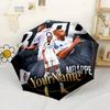Mbappe Customize Text Umbrella Compact Travel Automatic Umbrella Retractable Design with 8-Rib Durability Sturdy Construction