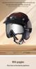 3C Certified Retro Harley Carbon Fiber Motorcycle Helmet, Unisex All-Season Winter Half Helmet