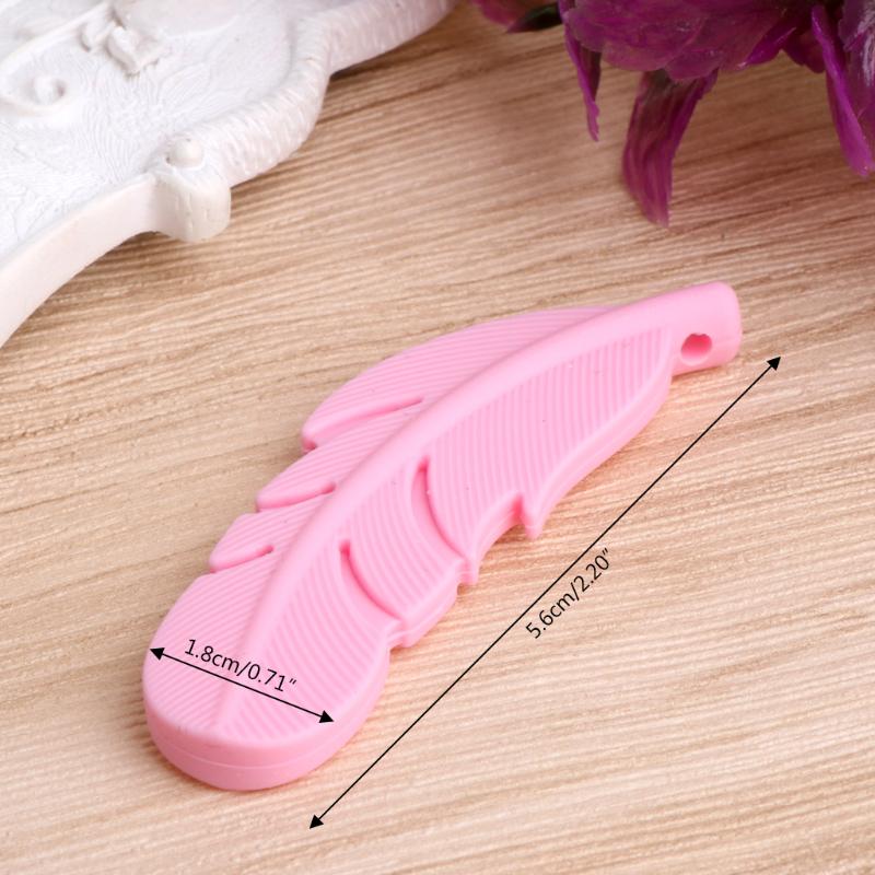 Nursing Feather Pendant Baby Teether Silicone Soother Chew Toy Teething Necklace