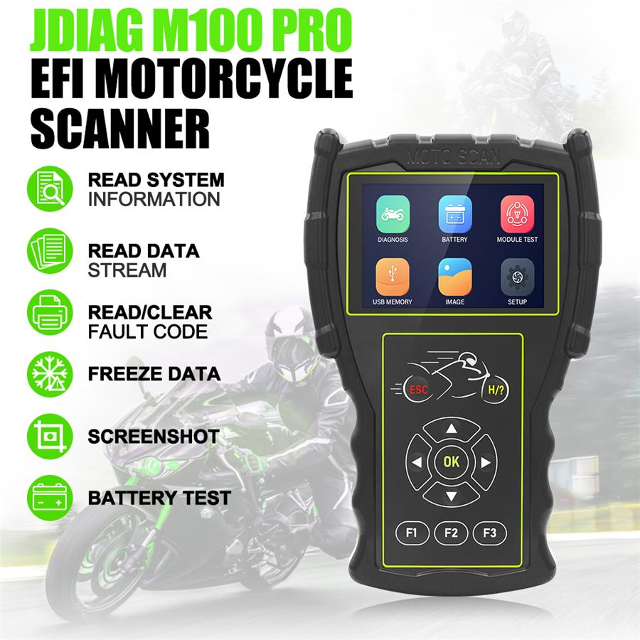 JDiag M100 PRO Motorcycle Scaner Handheld Motorbike Diagnostic Tool Help To Diagnose Fault and Faster Repair