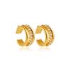 3pair/set Minimalist C-shape Earclips Shining CZ Zircon Small Circle Round Hoop Earrings for Women Girls Stainless Steel Jewelry