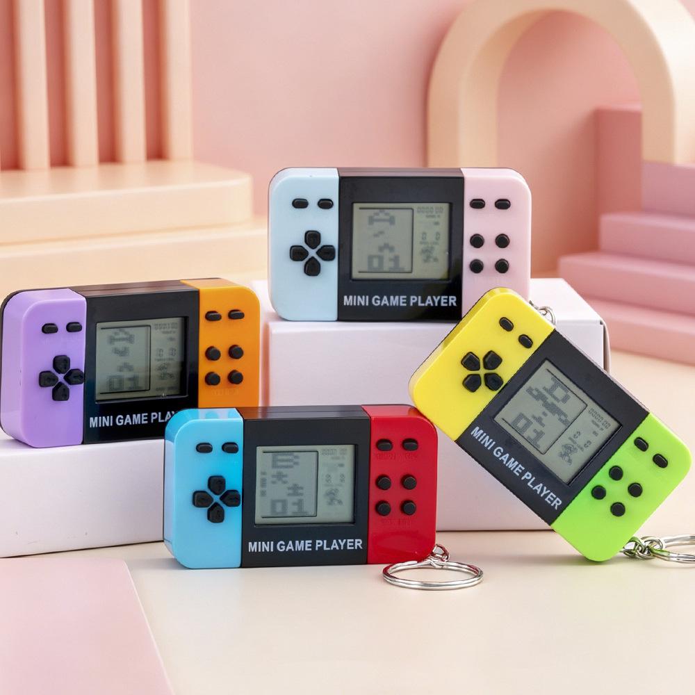 Nostalgic Tetris Keychain: Classic Game Console Pendant