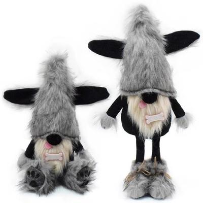 Black Dog Gnomes Figure Plush Dolls Scandinavian Swedish Tomte Puppy Figure for Animes Fan and Homes Office Decoration