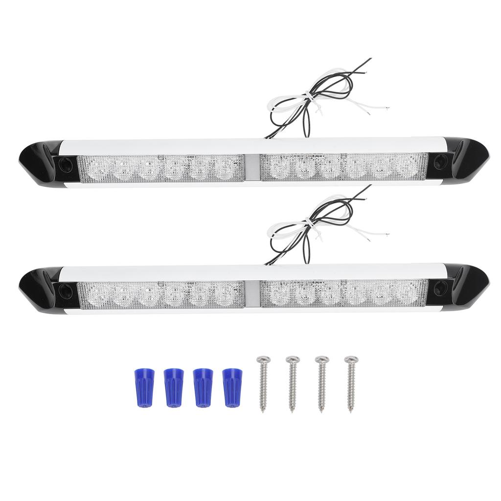 2 Pcs RV LED Porch Awning Lights DC 12V to 24V Energy Saving Exterior Awning Utility Light Strip Bar for Trucks Caravan