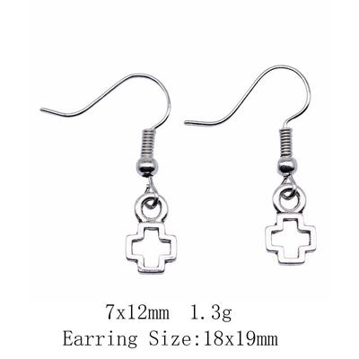 Valentine's Day Chain Earrings Cross Drop & Dangle Earring Biz Woman Long Earrings