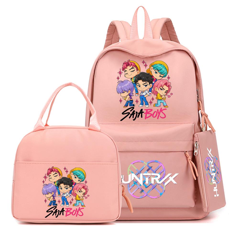 3 Stück/Set Süßer Anime K-Pop Bedruckter Rucksack mit Handtasche Federmäppchen für Teenager Schüler Junge Mädchen Schultasche Bücherrucksack Große Kapazität Reisetasche
