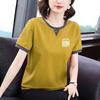 Loose-Fitting Pure Cotton Short Sleeves T-shirt Female 2024 New Arrival Summer Tops Middle-Aged and Elderly Plus Size Trendy Half Sleeve Small Shirt