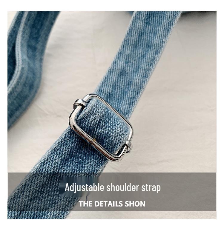 Vintage gewaschener Denim Rucksack für Damen, Stilvolle Crossbody Brusttasche, Frühjahrskollektion 2026