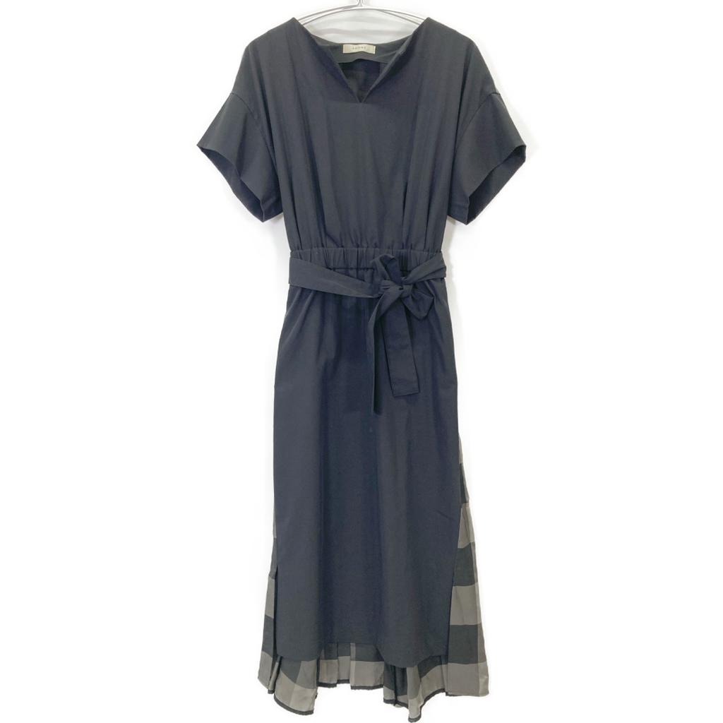 Adore 531-8140516 Black Viscose Check Short Sleeve Dress Dress 38 blackUsed