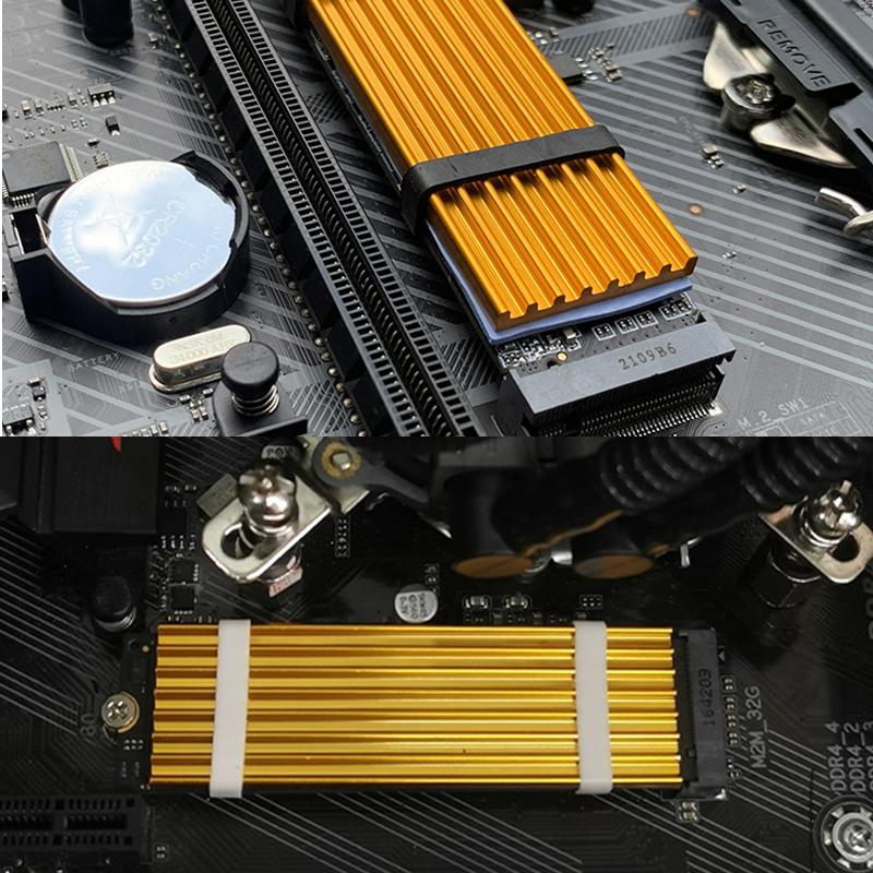 GPUHLOD M.2 SSD Heatsink M2 2280 Solid State Hard Disk Aluminum Radiator with Thermal Silicone Pad PS5 Desktop PC NGFF NVME