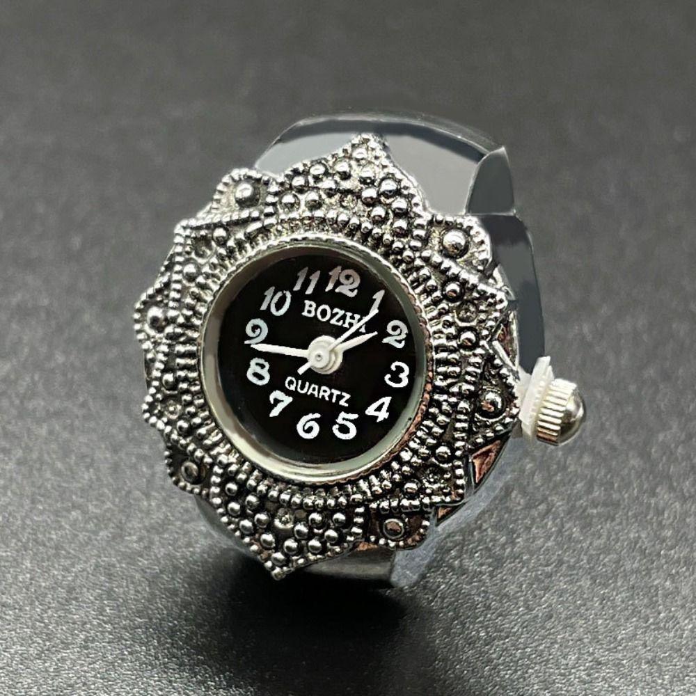 Unique Shape Rings Jewelry Clock Punk Finger Watch Ring Cool Roman Quartz Watch  Women