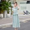 Suit Women's Summer New Young Fashion Elegant Fungus Edge Top Skirt Two-piece Set