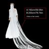 Kathedralenlänge Hochzeitschleier mit künstlichen Perlen Verzierungen Weicher Tüll Brautschleier mit Haarkamm Für Braut 150/200cm