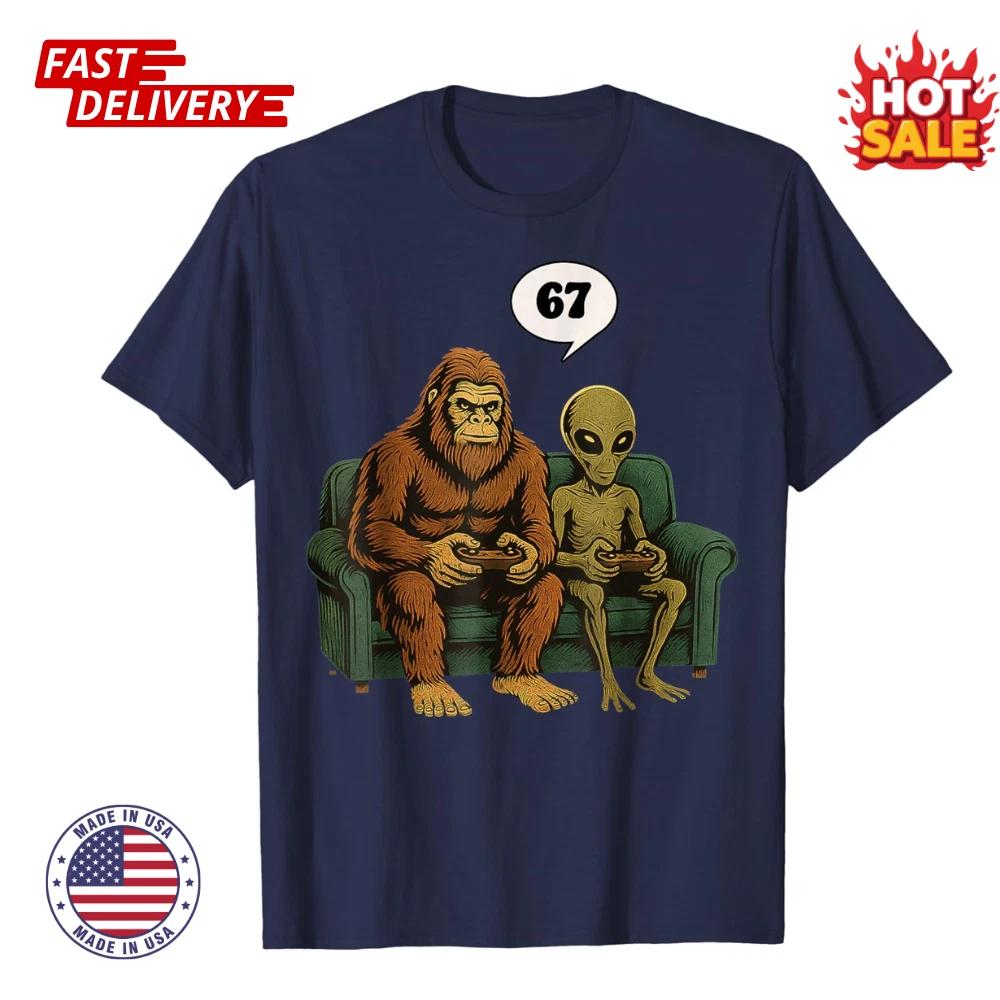 67 Funny Six Seven Gen Alpha Bigfoot Meme Unisex Inspired Graphic T shirt S-5XL S