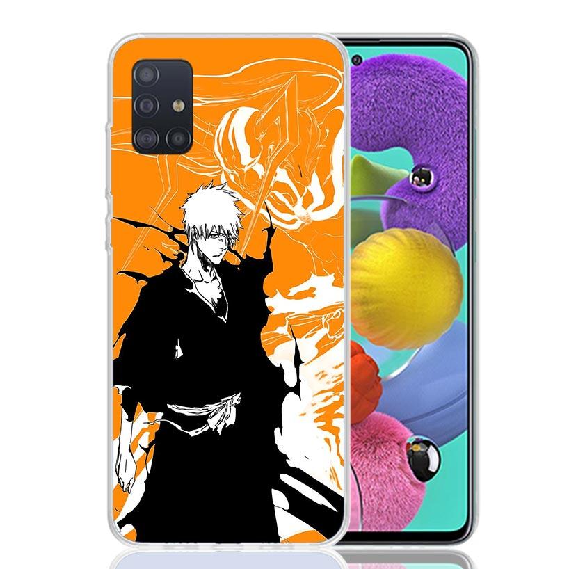 Kurosaki Ichigo Bleach Phone Case For Samsung Galaxy A52 A32 A22 A12 A02S A50S A30S A51 A31 AA71 Note 20 Ultra 10 S10 Plus Galax