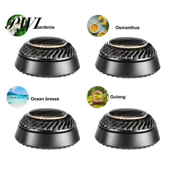 Solar Car Air Freshener Automatic Rotatable Long Lasting Fragrance Space-saving Device Purifying Auto Aromatherapy Diffuser Ornament Interior