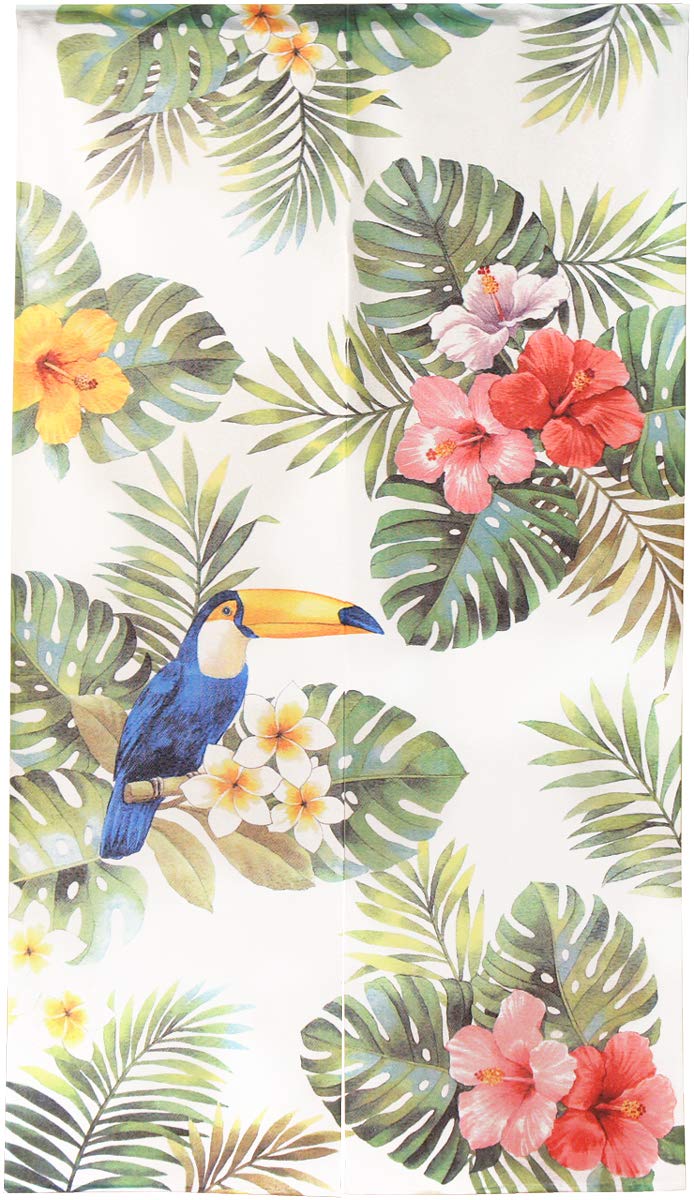 

Noren Kobo Tropical Hawaiian Monstera 85cm Wide x 150cm Room Privacy Toucan Molokai 11674 Noren, Tapestry, Long, Divider, Screen, Half-Room Curtain,