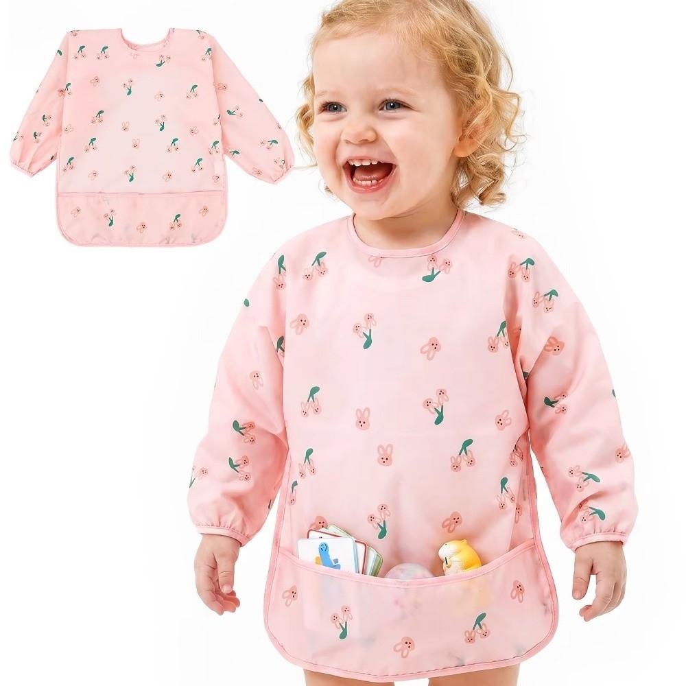 Adjustable Neckline Baby Bibs Waterproof Kids Art Smock New Toddler Painting Apron Baby Feeding