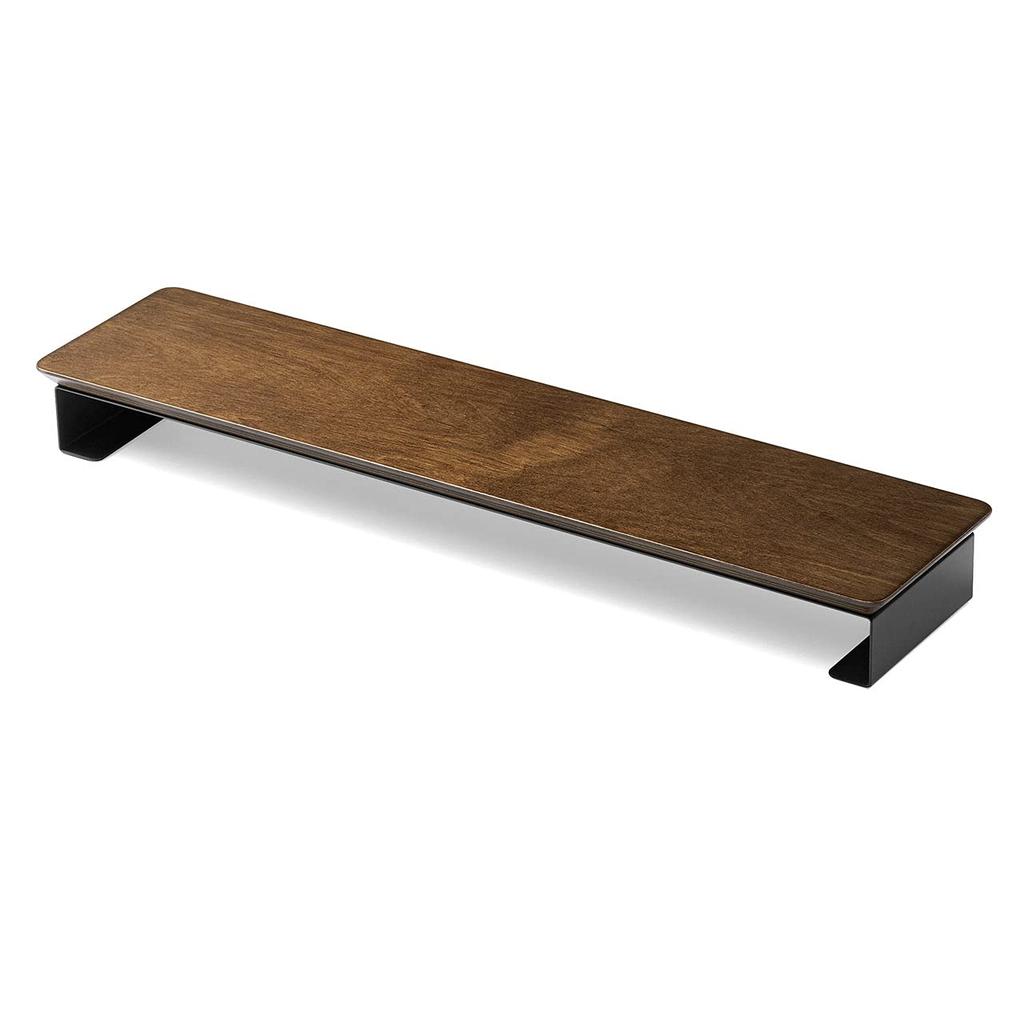Sanwa Direct Desk Shelf, Soundbar Stand, 50cm Wide X 12cm Deep X 5cm High, Natural Wood and Steel, 200-STN061